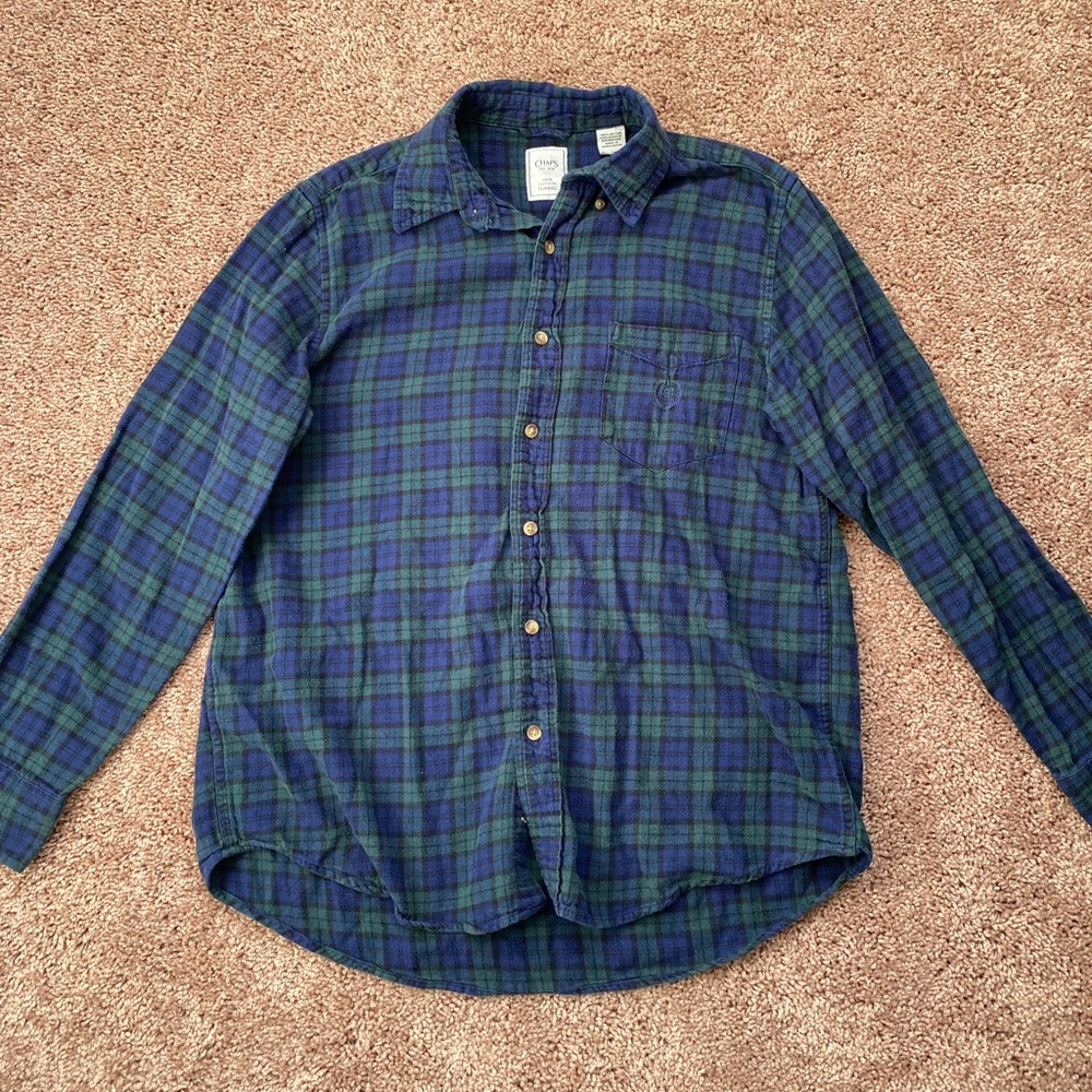 Chaps Blue and Green Flannel Shirt